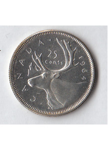 1964 - CANADA Quarto di Dollaro Renna in argento circolato